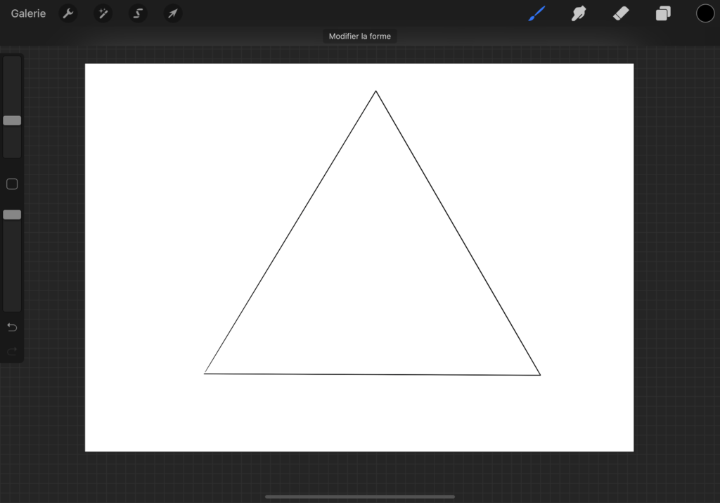 Créer une triangle dans Procreate